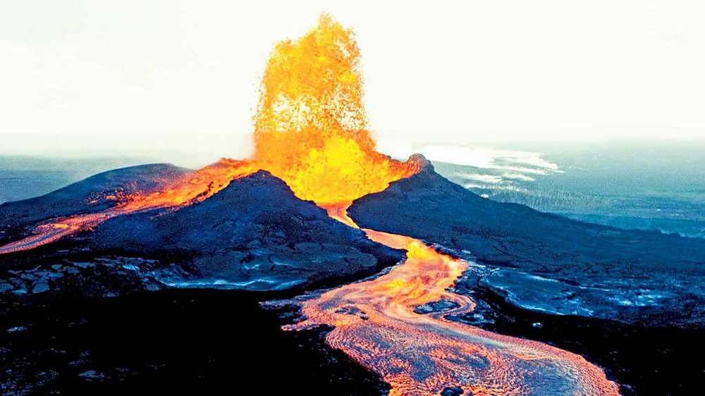 Erupción de un gran volcán